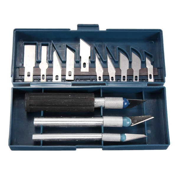 Raitool DT05 16pc Craft Hobby Cutting Tool Set - 13 Blades, Precision Cutting